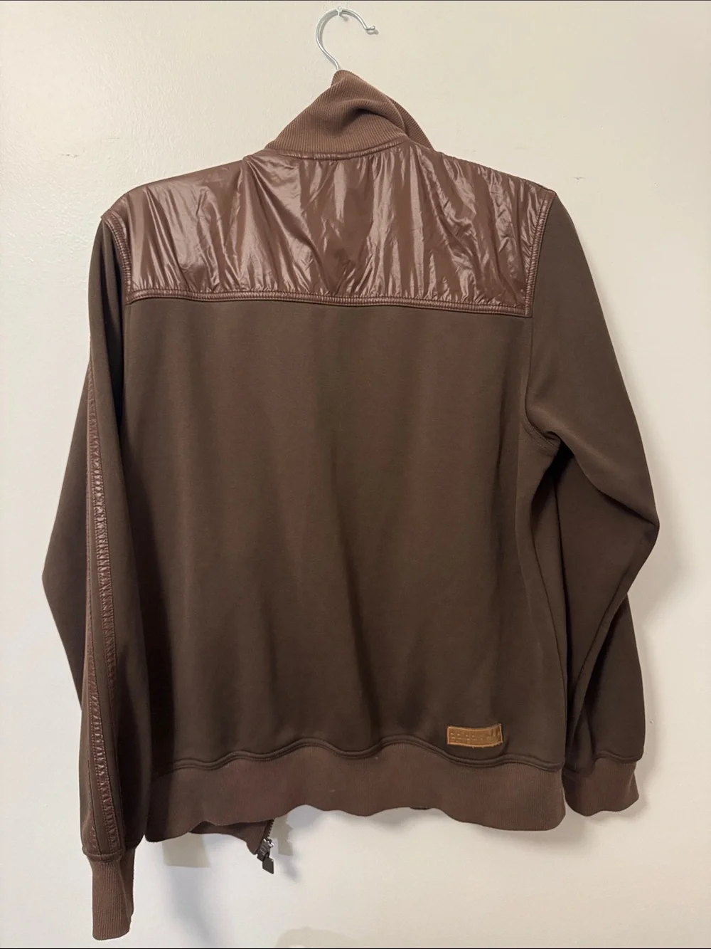 adidas safety Brown Track Jacket with Orange trim small